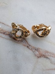 Vintage Christian Dior Gold-Tone Knotted Rope Clip-On Earrings