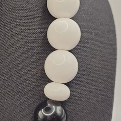 Monet Professional Career Black & White Beaded Vintage Necklace & Bracelet Set