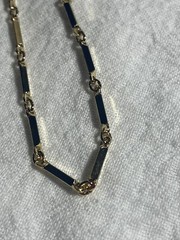 Vintage Gold Tone Bar Link Necklace Choker 15.5” Spring Ring Closure