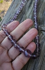 Victorian Hand Carved Faceted Amethyst Bead Necklace