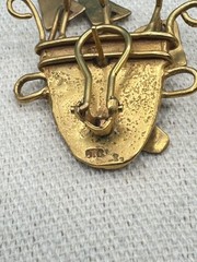 Vintage DC INCA 800 Silver Gold Plated OMEGA Back Earrings 1.25 x 1.25 in16.63 g