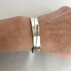 VTG Stuart Nye Sterling Silver 925 Copper Embossed Cuff Bracelet 6.75″