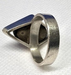 Y47 Modernist 1970s Purple 5 Ct Amethyst 935 Silver Ring Size 6.75 – 7.0 – 925