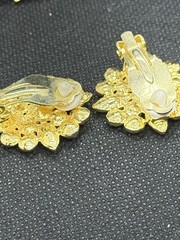 Vintage Unsigned Rhinestone Crystals AB Brooch Earrings Set