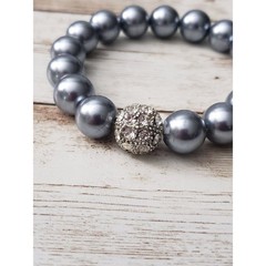 Vintage Stretch Bracelet / Bangle – Chunky Metallic Sky Blue