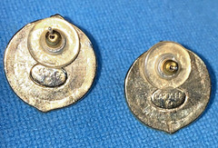 Carol Lee Signed Post Earrings Faux Iridescent Pearl Gold-Tone Vintage