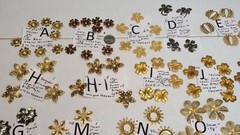 HUGE Lot #66 Vtg Miriam Haskell Small Med Flower Brass silver Gold Gilt Findings
