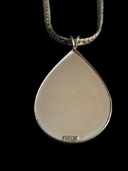 Vintage Monet Abalone Pendant Necklace 28 1/2 In Long