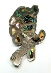 Sterling Silver 925 Mexico TM-107 Turtle Brooch with Abalone Inlay -9.6 grams