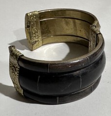 Vintage India bangle 100% genuine horn bone brass stone bracelet Made In India
