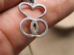 Vintage PETITE C&C Sterling Silver Infinity Heart Pendant 15″ Box Chain Necklace