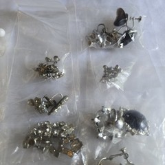 Vintage Costume Jewelry Earrings Lot 26 Pairs Screw Back Clip On Rhinestone Pear