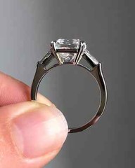 2.50Ct Asscher Cut Lab-Created Diamond With Sided Taper Baguette 925 Silver Ring