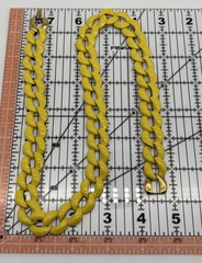 Vintage Napier Necklace of Bright Yellow Coated Enamel Chunky Chain Links Signed