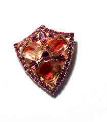 Juliana D&E Watermelon ?? Brooch PIN 2 1/4 by 2 “. Really Lovely estate piece!