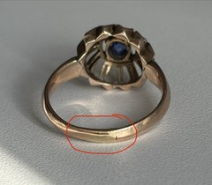 Antique Edwardian 10k Rose Gold HALO Ring Size 8 Ladies STUNNING RARE SETTING