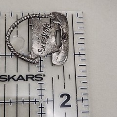 Vintage Rotary Telephone Brooch Eye Glasses Holder Pin Phone Pewter Silver Tone
