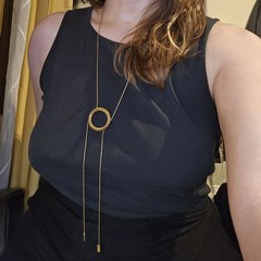 Madewell Sliding Ring Bolo Necklace Western Gold Rope Lariat 40″ Glam 70s