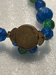 Western Germany Pear Shape Green And Blue Beads Necklace