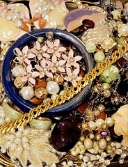 Vintage Jewelry Lot Wearable Necklaces Bracelets Earrings Some Signed #1