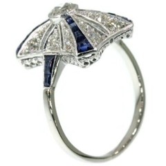 4.00Ct Art Deco Style Round Lab Created Diamond Wedding Finish White Gold Ring
