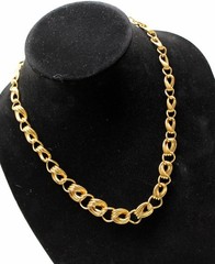 Vintage Monet Double Curb link Gold Tone Necklace