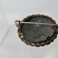 Antique Victorian Framed Brooch Portrait Photo Of Male C Clasp