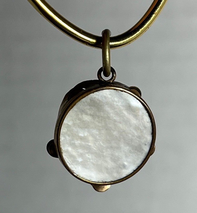 Antique Victorian Mother of Pearl Photo Locket Style Pendant Gold Filled c1900