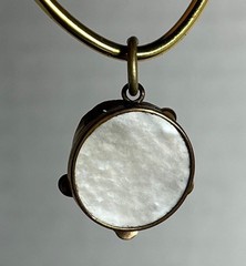 Antique Victorian Mother of Pearl Photo Locket Style Pendant Gold Filled c1900