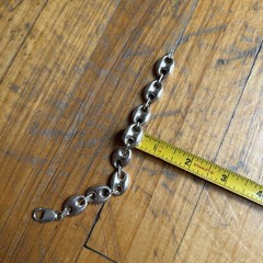 Vintage Sterling Silver Mariner Puffy Link Bracelet Italy 7.75” Long 0.5” Wide