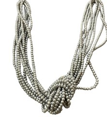 Pendleton Heavy Chain and Multi Strand Knotted Bead Necklace 36 in Gray