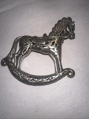 Jezlaine Rocking Horse Brooch sterling silver 925