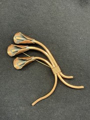 Vintage Matisse Renoir Calla Lily Copper Brooch 3 1/8″ long – Beautiful MCM