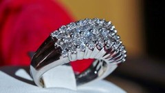 14k white gold ring 1.00ct natural diamond sz 5 wedding band vintage 7.10g N3676