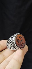 Sassanian Intaglio Carnelian Ring – Silver Plated Vintage stone Ring Size 8.5 US