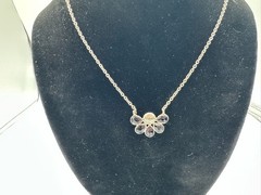 7.15g Vintage Sterling Silver 925 Purple Teardrop Pendant Necklace 21 in M