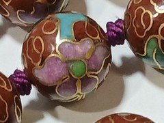 Cloisonne Strung 12mm Beaded Necklace 28″