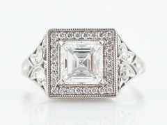 1920’s Royal Iconic Asscher Cut Lab-Created Diamond 925 Silver Vintage Ring