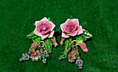 Beautiful Lunch at the Ritz ( LATR 2 GO) earring featuring a lovely pink rose