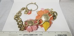 Anne Klein bontanical chunky floral necklace bracelet earring vintage set 1990s