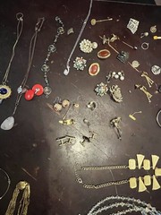 Untested Mixed Jewelry Lot, Vintage, Earrings, Necklaces, Rings, Cufflinks, More