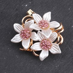 Retro Design Dripping Oil Studded Camellia Dual-purpose Silk Scarf Buckle Brooch