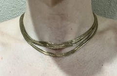 Gorgeous 12k Gold Filled Multi Chain Necklace 5 Strand Antique 15”