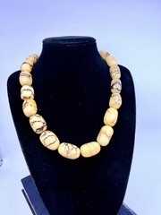 3 Pcs Vintage Bead Necklaces Lot Tribal Ethnic Bone Horn Glass Tribal Lot BP