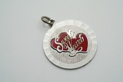 Vintage Sterling Silver Sweet Heart Charm 2.2cm JB39