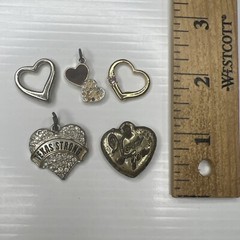 H7 Lot Rose Gold Silver Crystals Texas I Love You Hearts Retro Pendants