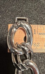 Napier Silver Tone Bracelet Approx 1” Wide Large Graduated Link 7″ Long Vint￼