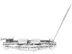 1.52Ct Aquamarine and 2.92Ct Diamond, 18k White Gold Double Clip Brooch