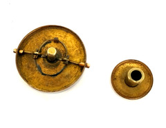 VTG Large Agate Double Push Pin Cufflink Button Gold Tone Pat. Nov 16, 1875