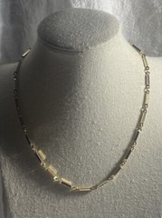 Vintage Gold Tone Bar Link Necklace Choker 15.5” Spring Ring Closure